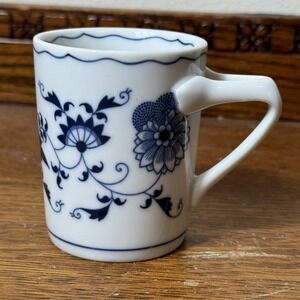 Vintage Blue Danube Japan Blue Onion Porcelain Mug Blue & White Floral